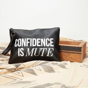 Vegan clutch zipper closure custom print screen